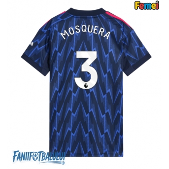Arsenal Cristhian Mosquera #3 Tricou Fotbal Replică 2025-26 Femei Deplasare